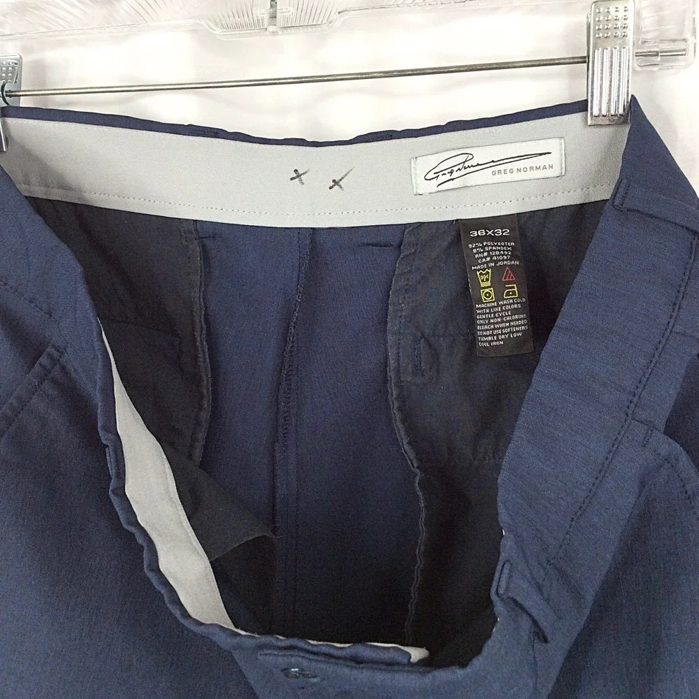 Greg Norman Performance Stretch Golf Pants Men's 38x32 Navy Blue Comfort Waist